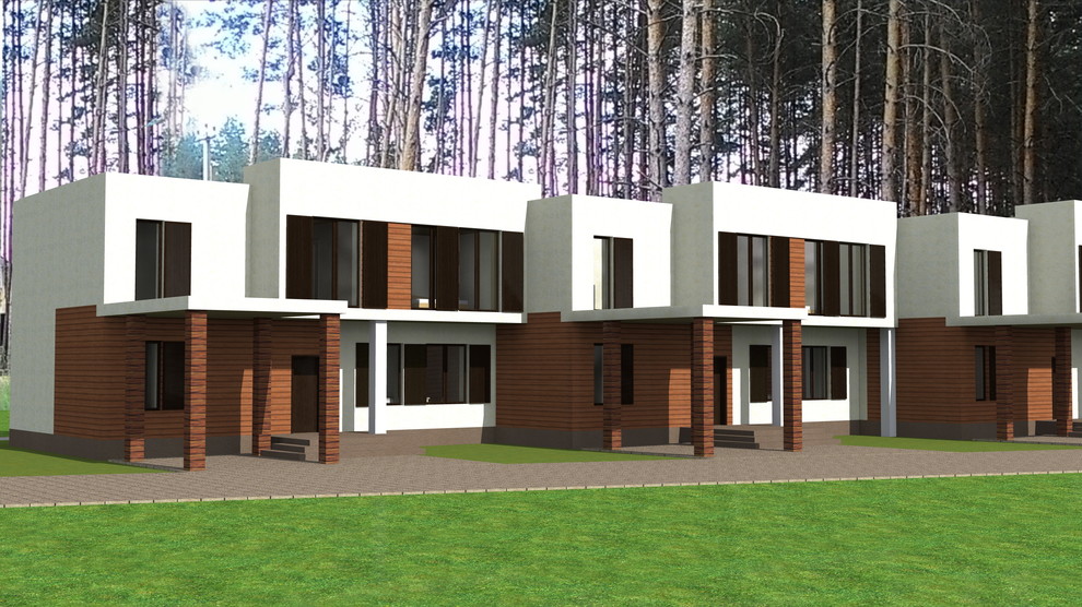 Обложка проекта: Концептуальное предложение таунхауса в пос. Ямное_№1