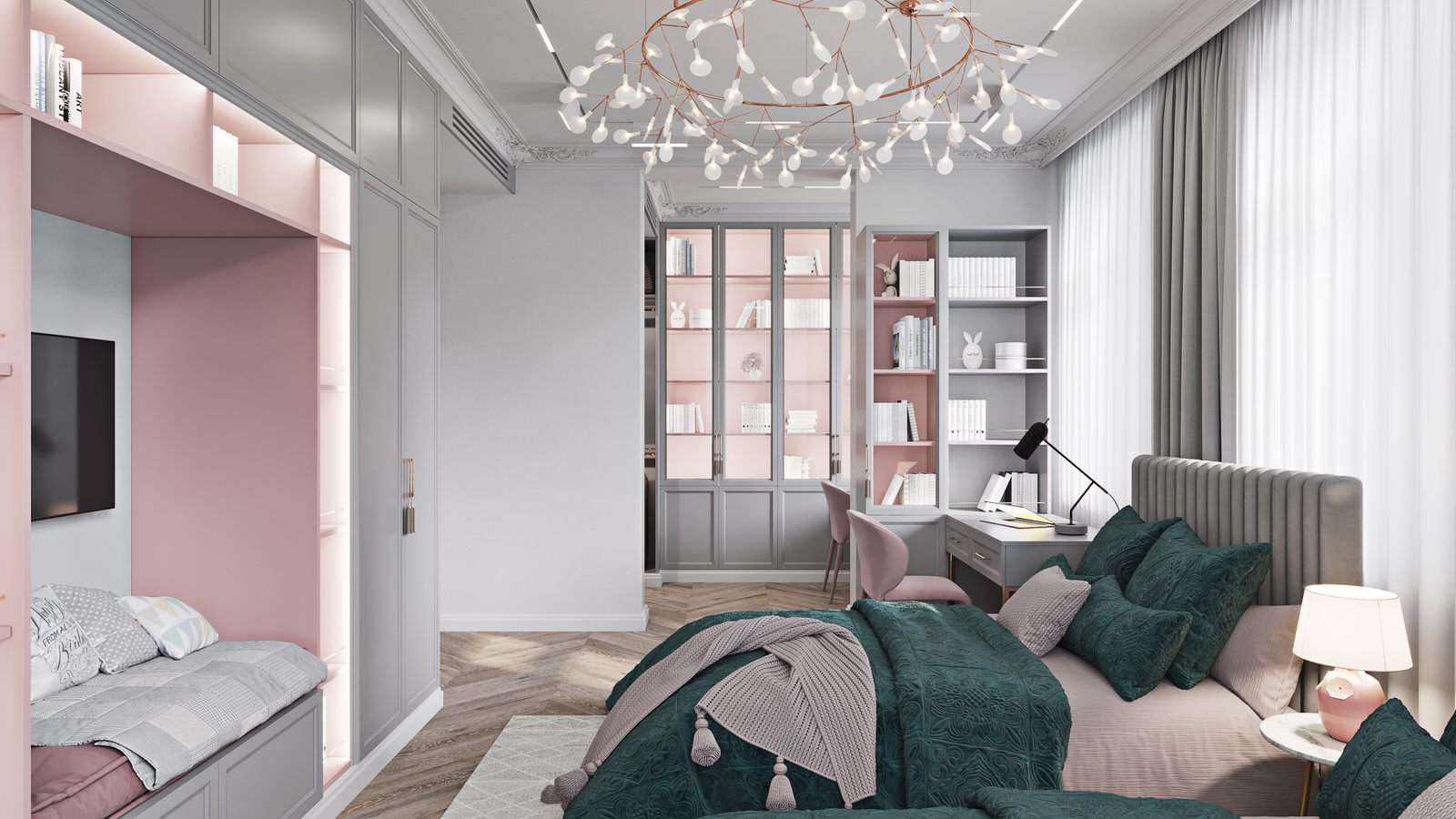 Квартира с сочными цветовыми акцентами для большой семьи