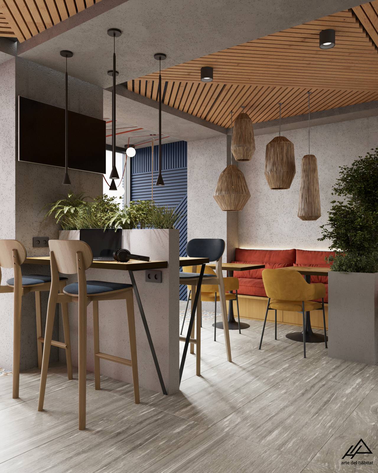 Интерьер кофейни в самом сердце города