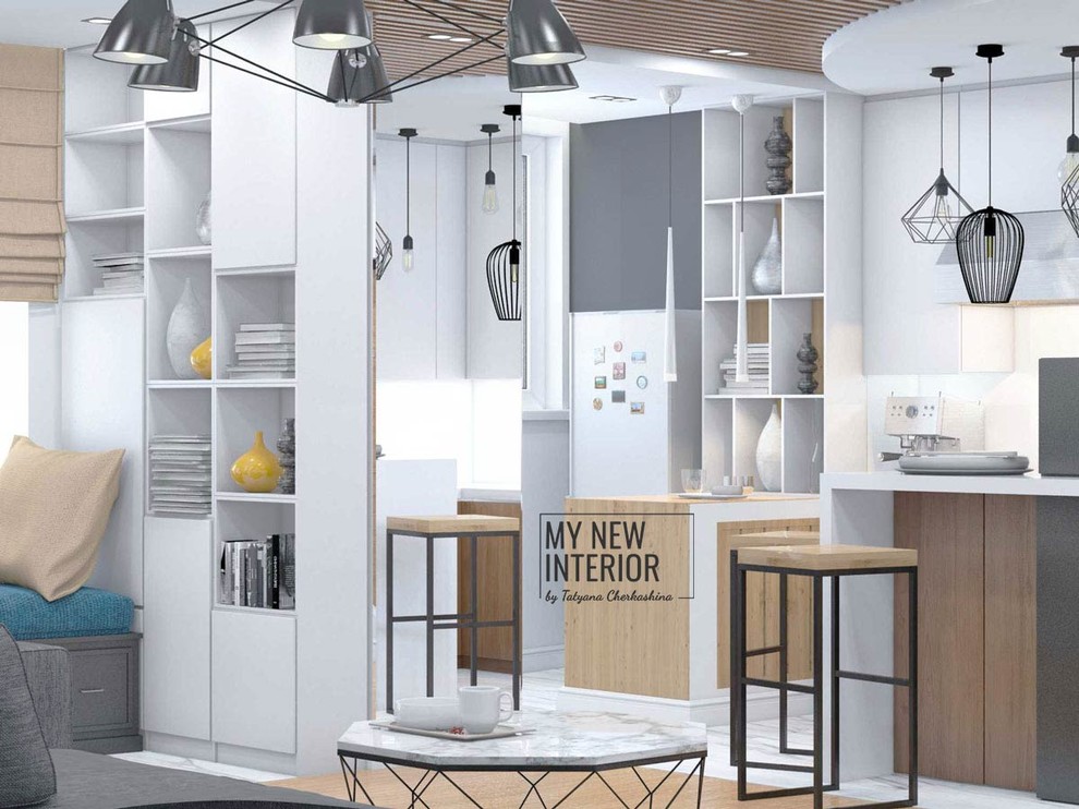 Дизайн квартиры студии 43 кв.м. в стиле минимализм