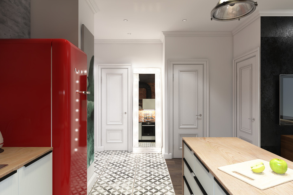 Лофт с красными акцентами