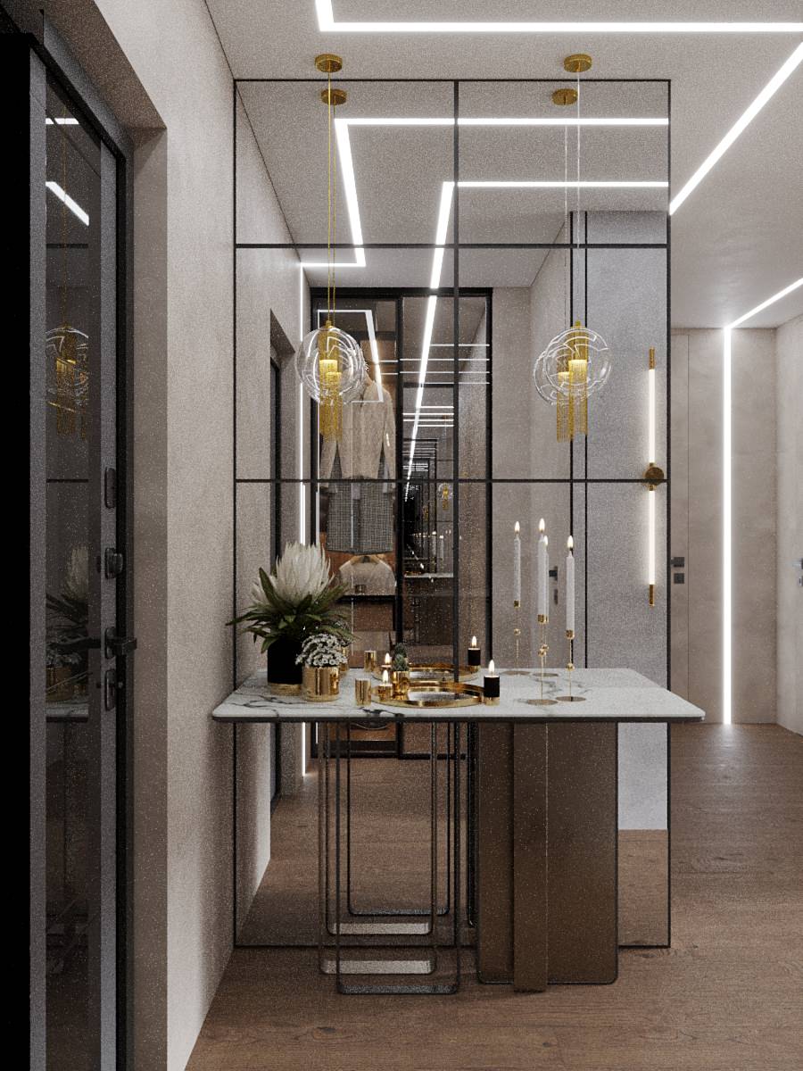 Дизайн проект коридора с гардеробом