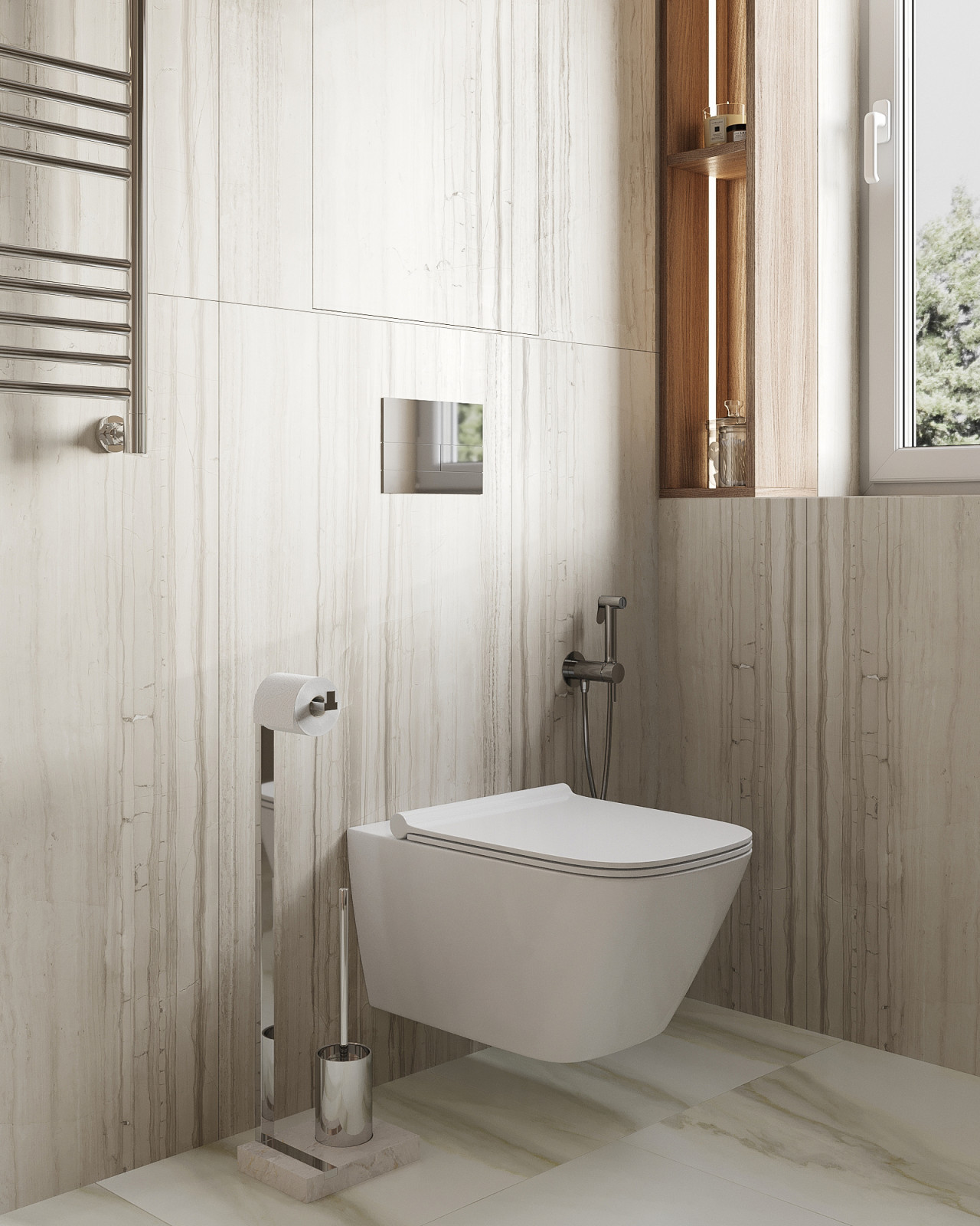 Душевая с окном в частном доме г. Казань