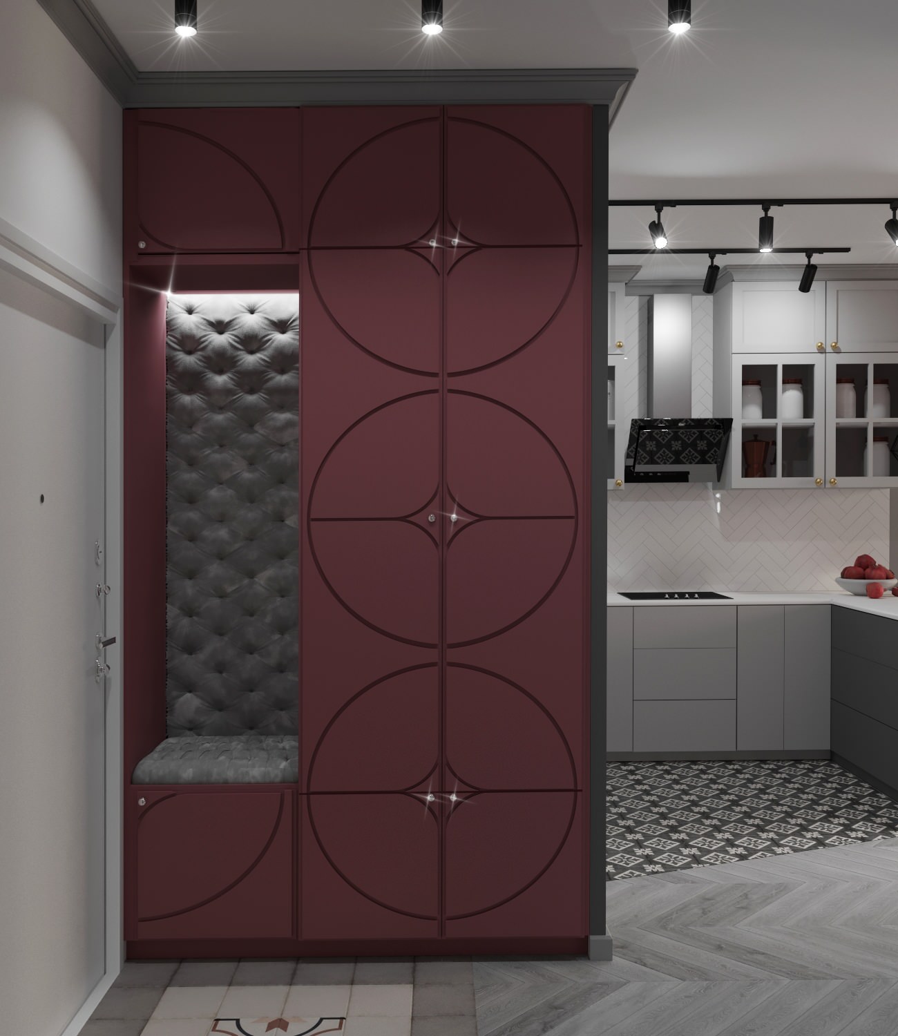 "Малиновое вино" Дизайн-проект квартиры 50 метров