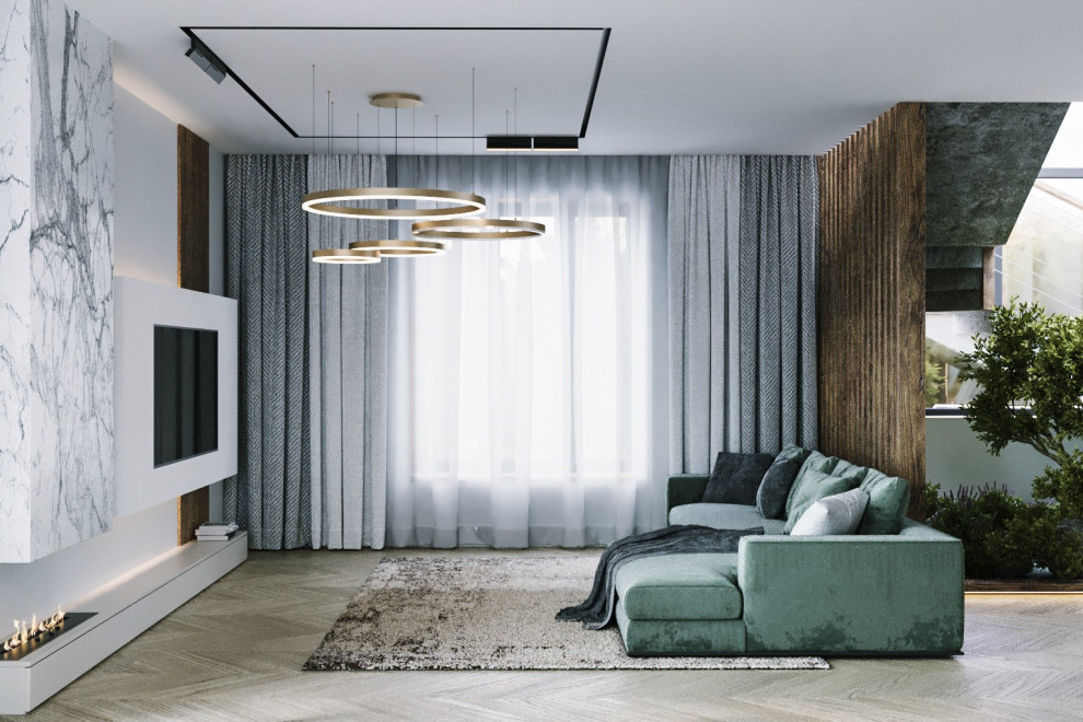 Кухня гостиная в современном стиле