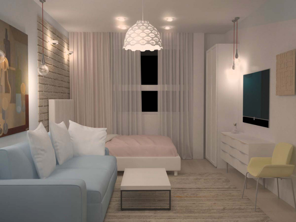 Обложка проекта: Розовый с голубым и детские обои в прихожей