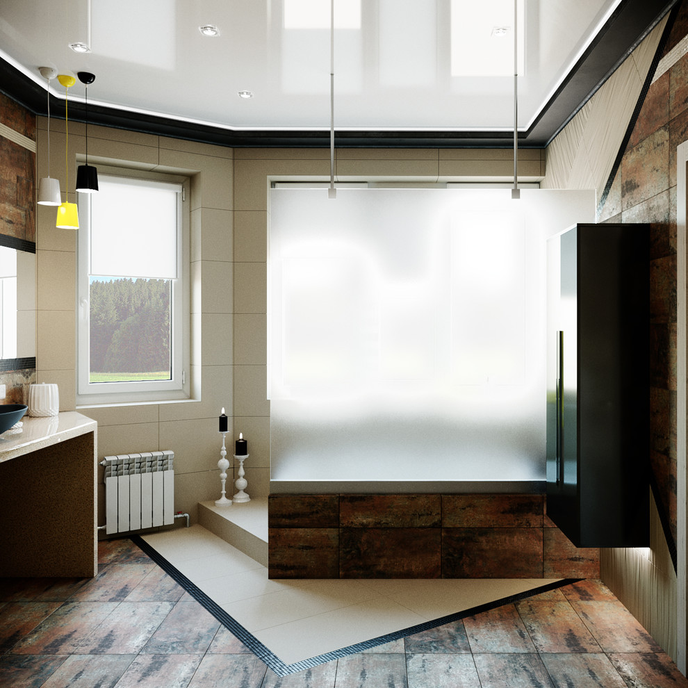 Современная ванная комната для молодой семьи