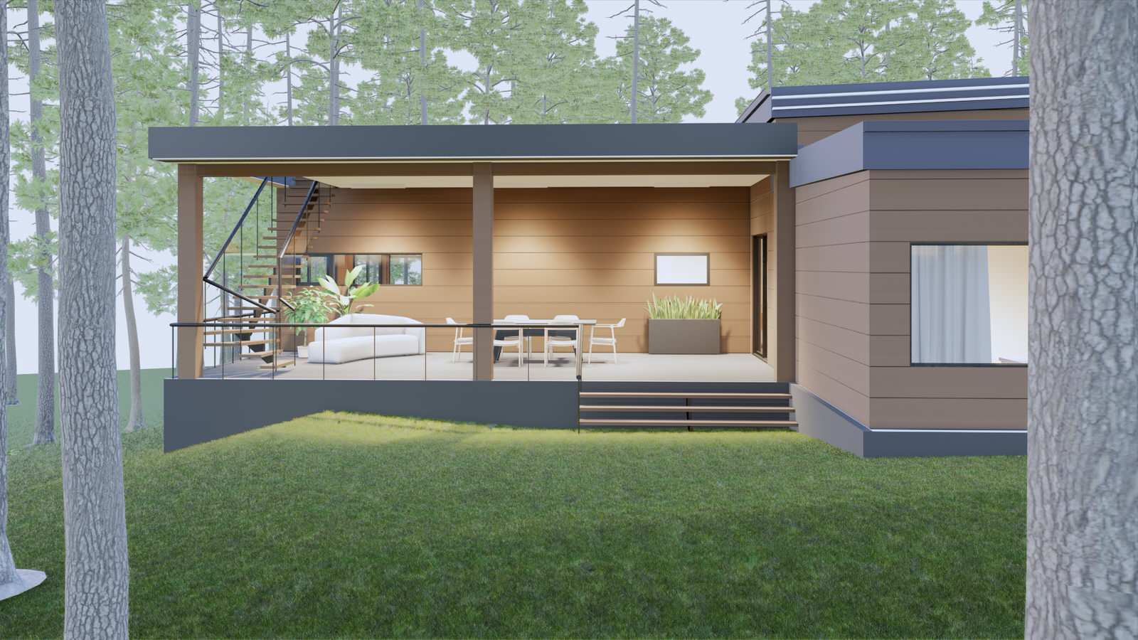 Одноэтажный дом из клееного бруса