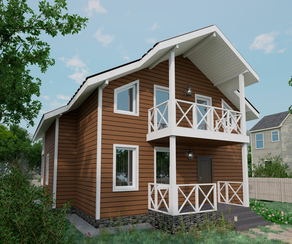 Обложка проекта: Проект каркасного дома для семьи с детьми