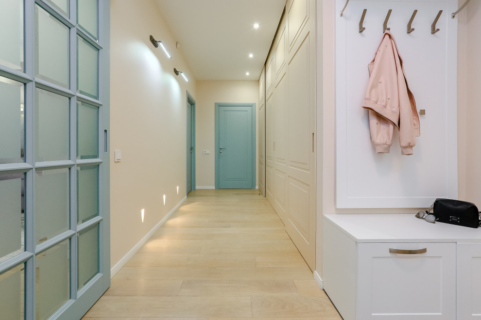 apartment with light blue doors