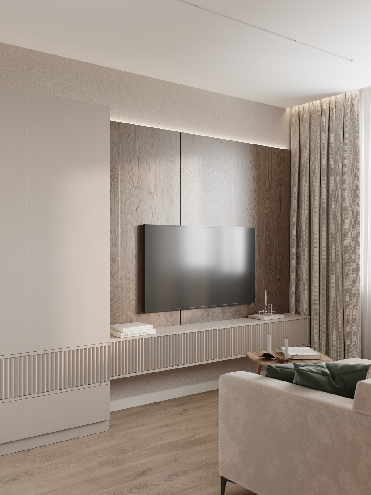 ЖК «Ultra City», квартира в стиле современный минимализм в теплой светлой гамме