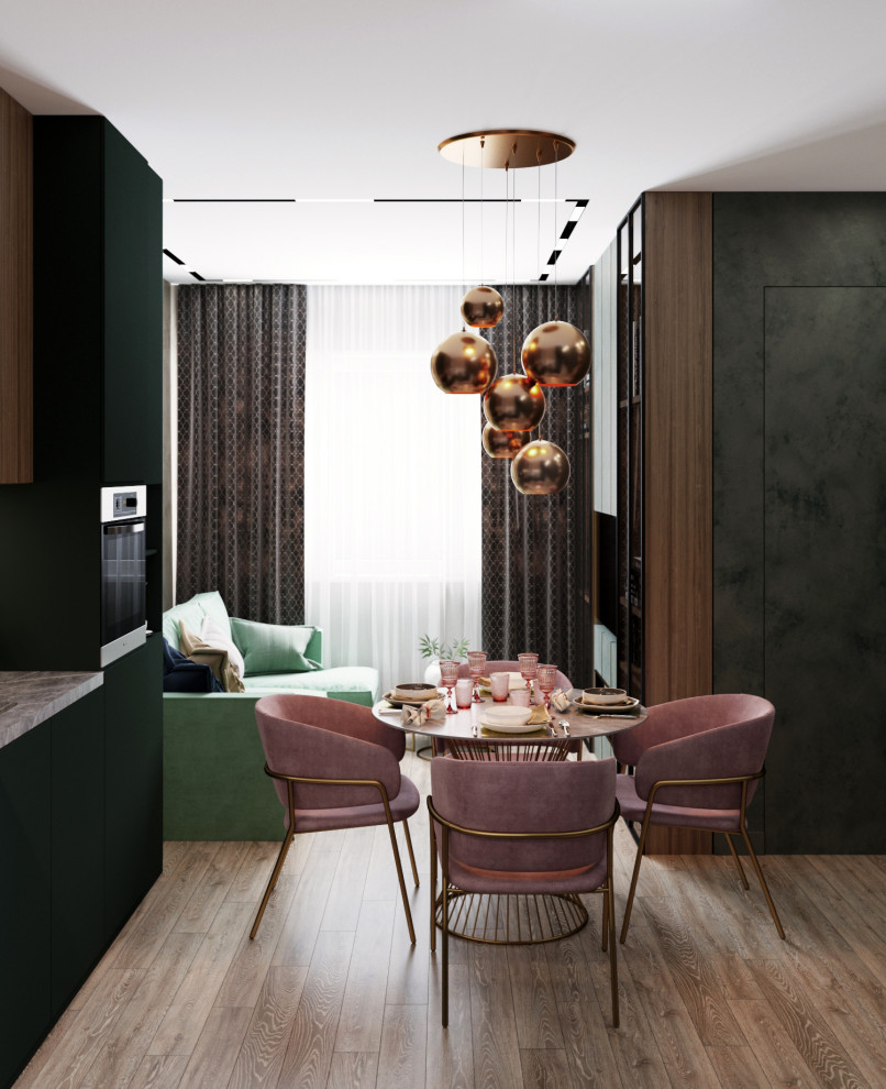 Обложка проекта: Маленькая квартира в зеленых тонах