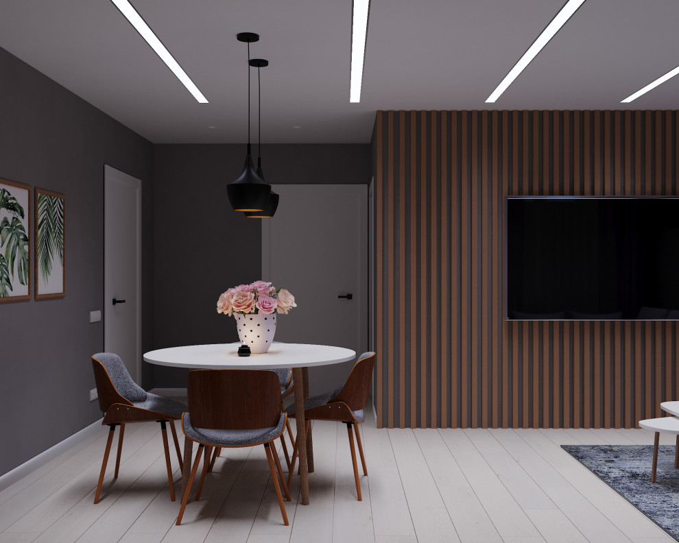 Частный дом «серые оттенки минимализма с современной классикой»