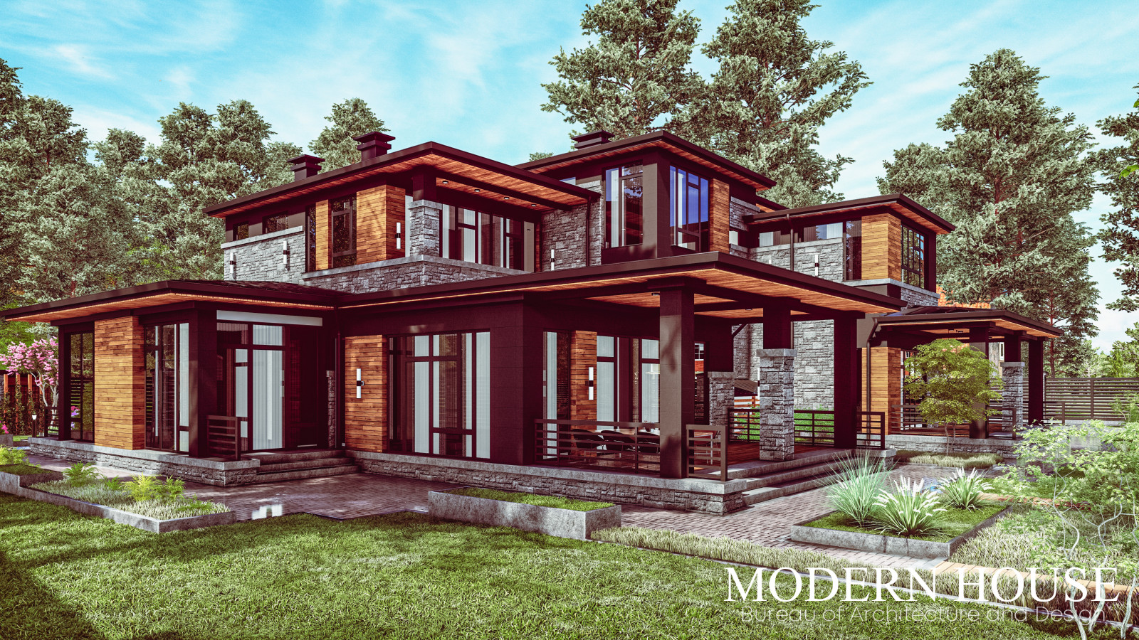 Проект загородного дома в стиле Американский модерн, 700м2. Москва, Новогорск