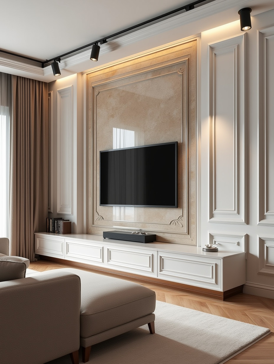 Гостиные комнаты в современном классическом стеле