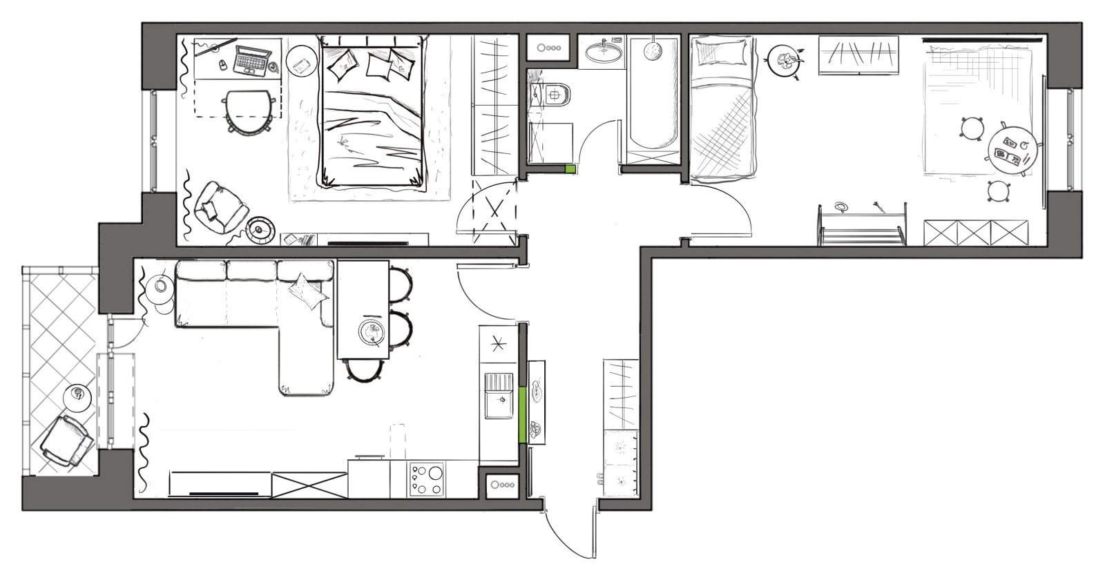 Планировочки (ручной эскиз)
