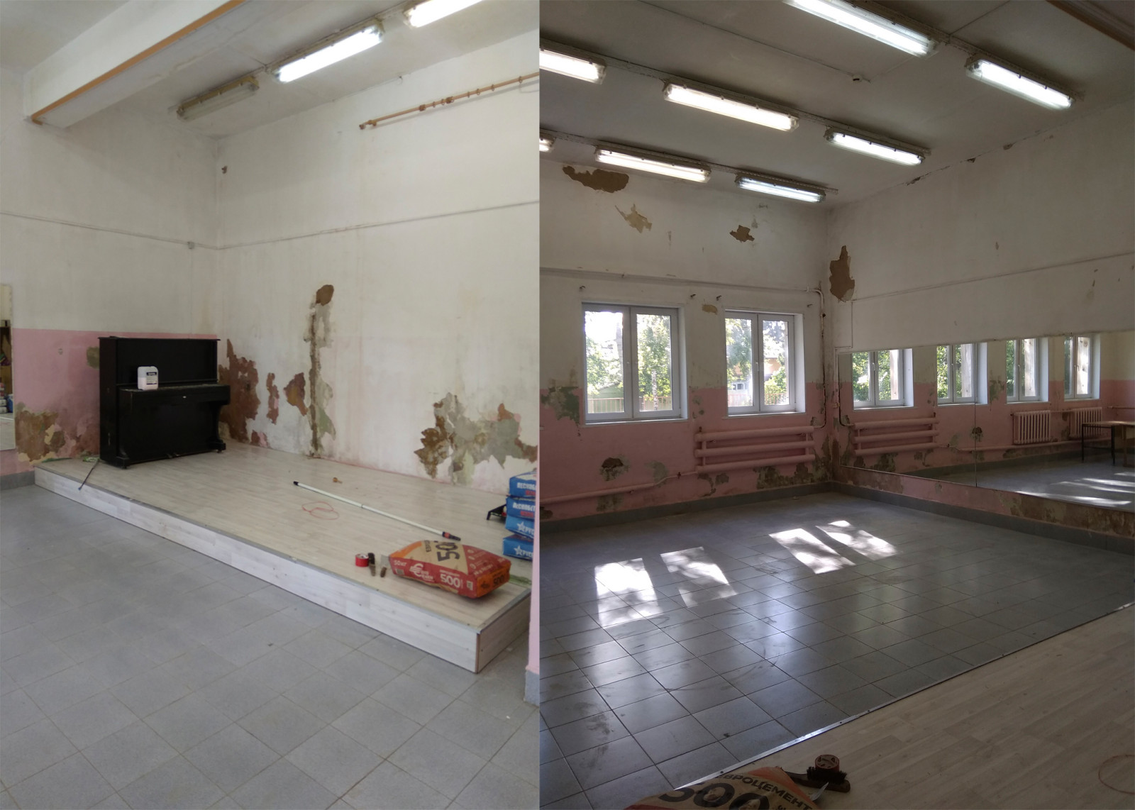 Реконструкция интерьера танцевального зала в школе