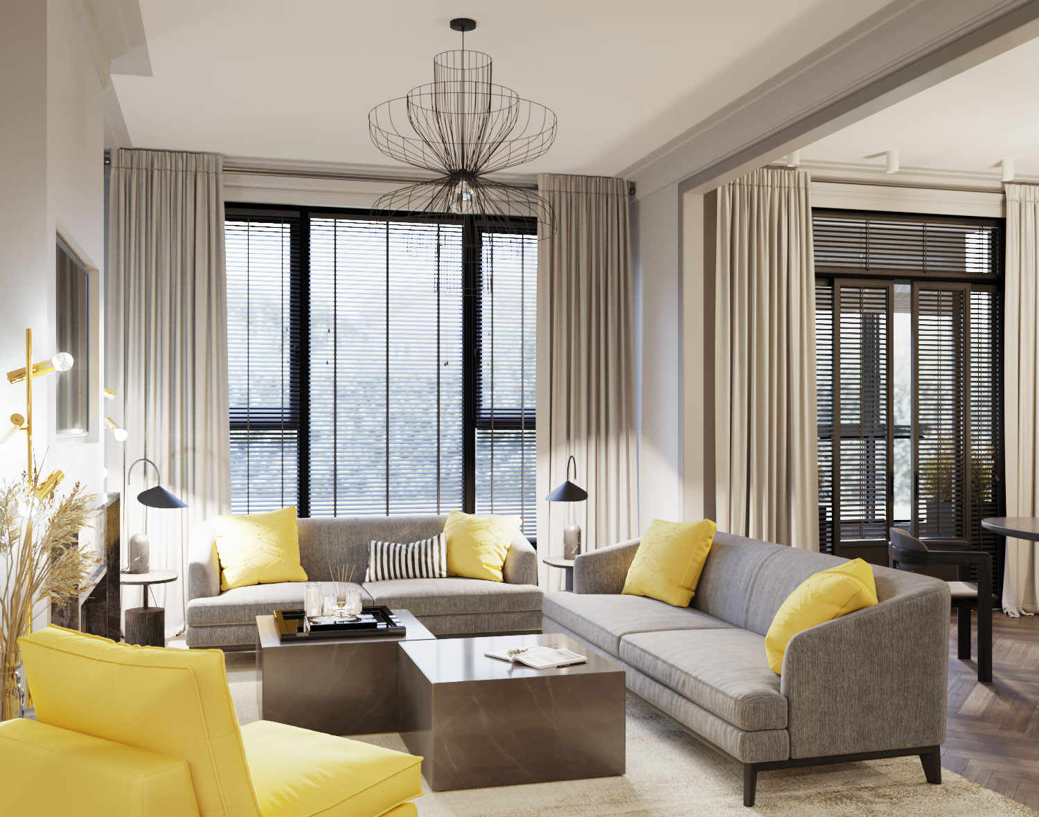 Современный интерьер с элементами скандинавского дизайна