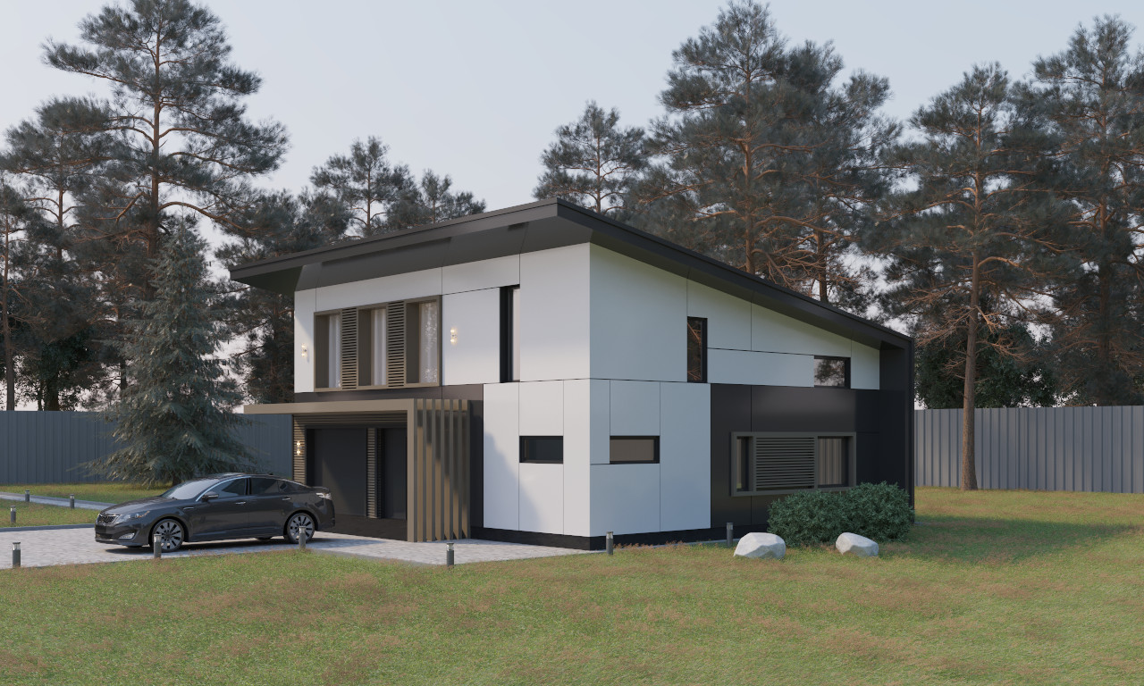 Проект жилого дома с гаражом №7