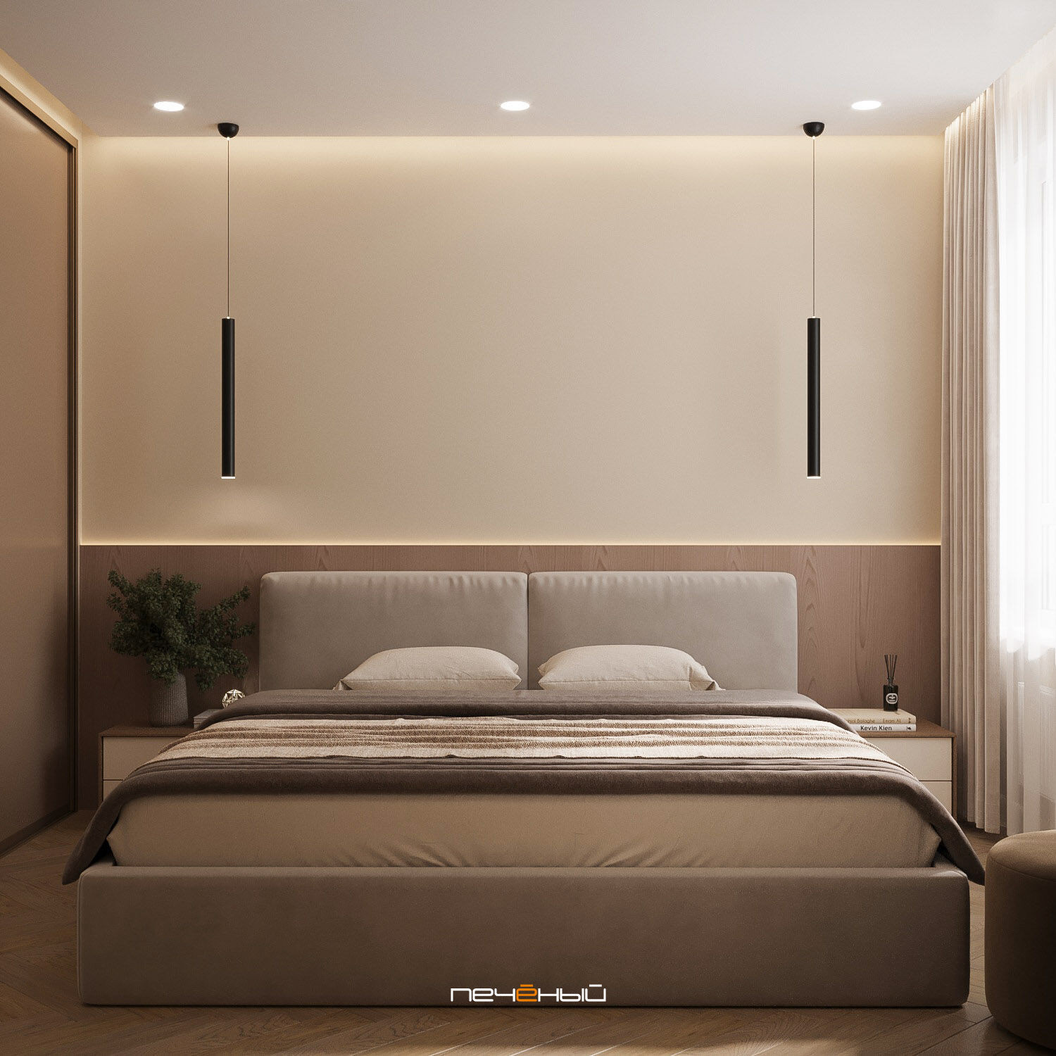 2025 Дизайн 1-комн. квартиры 44 м² в современном стиле, Москва, ЖК Vangarden