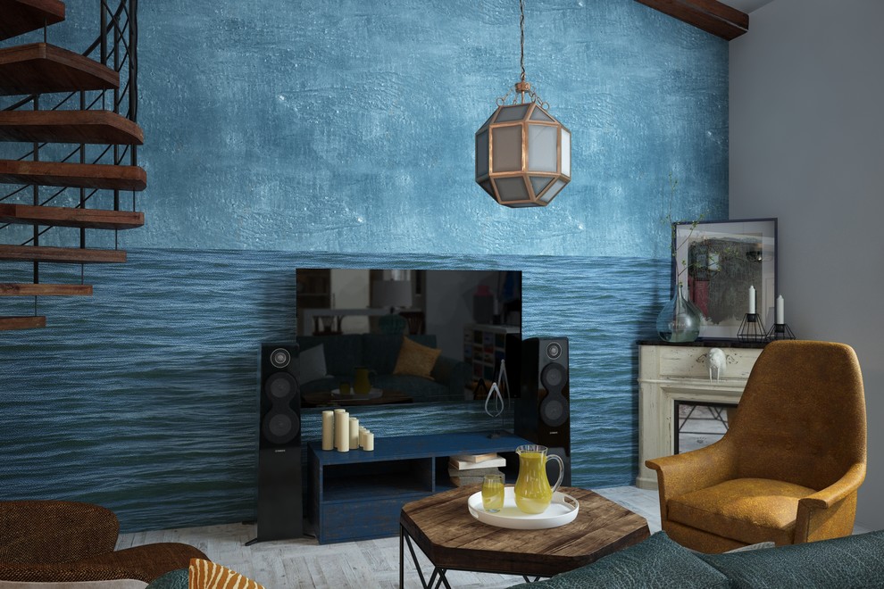 Дизайн квартиры с монсардным этажем для молодой пары