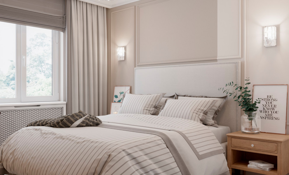 Спальня в светлых тонах (12,7 кв.м)