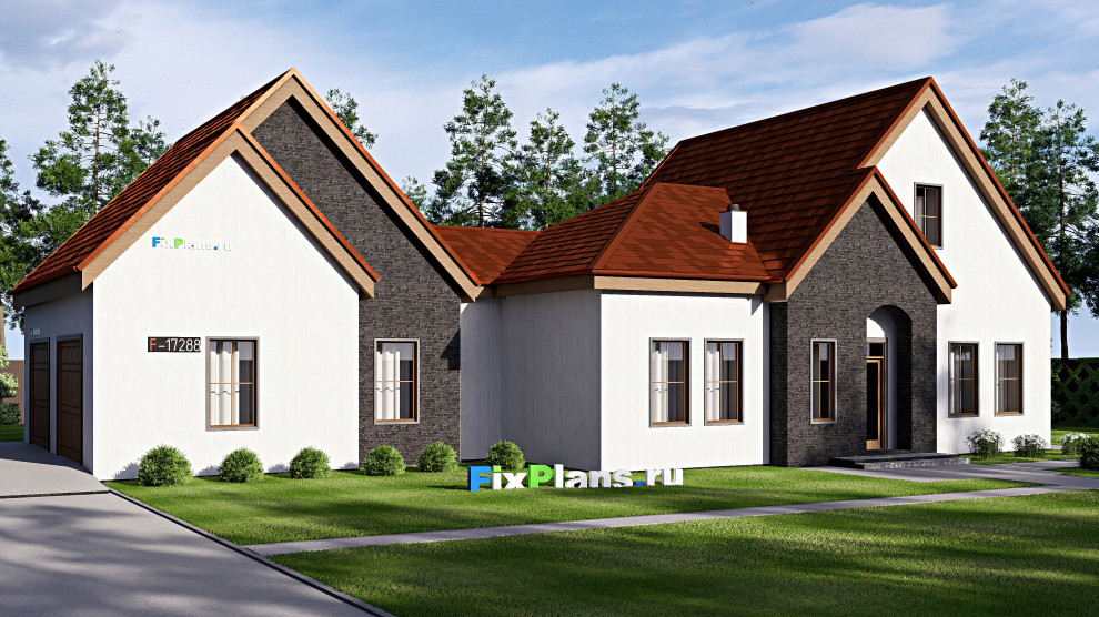 Проект дома с мансардой 14х23 м S254м2 F-17288