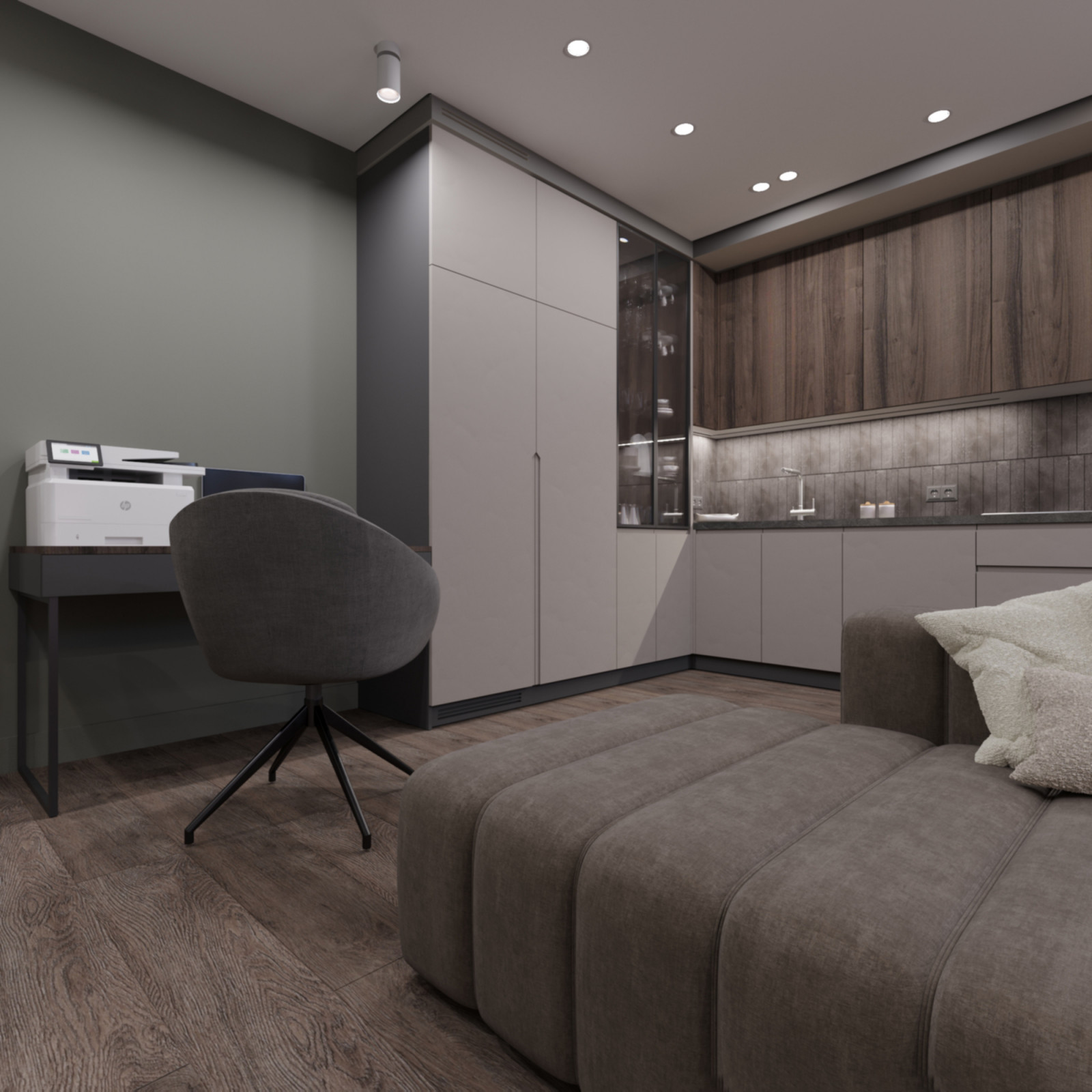 Дизайн проект квартиры в современном стиле, для девушки.