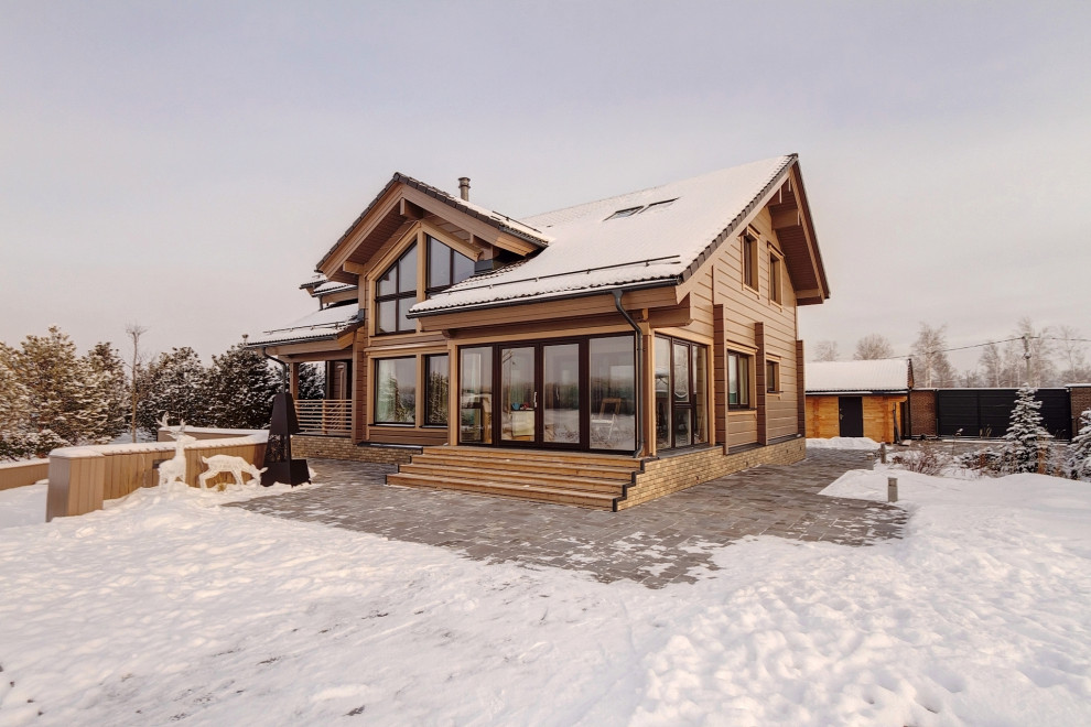 Фотосъеки коттеджа для компании Деревянный Дом