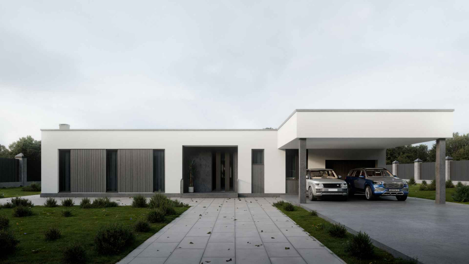 Обложка проекта: Одноэтажный дом в стиле хай-тек «ЗС 230-24»