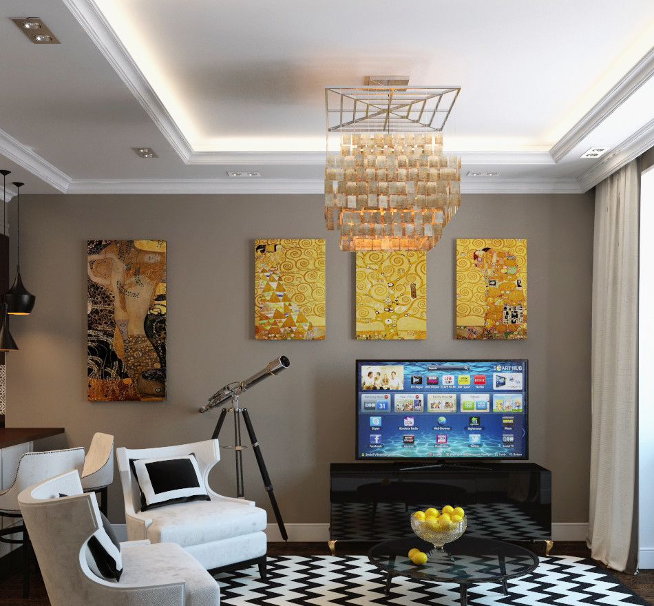 Monochrome +gold  -  apartment with 1 bedroom