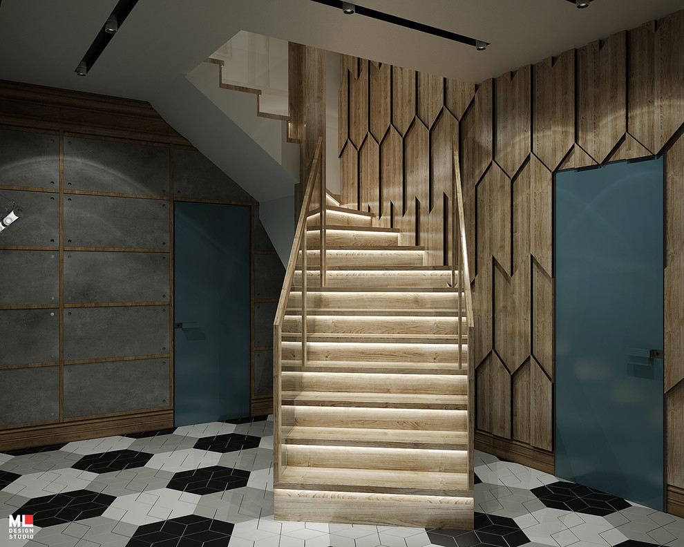 Интерьер трехэтажного дома. Цокольный этаж.