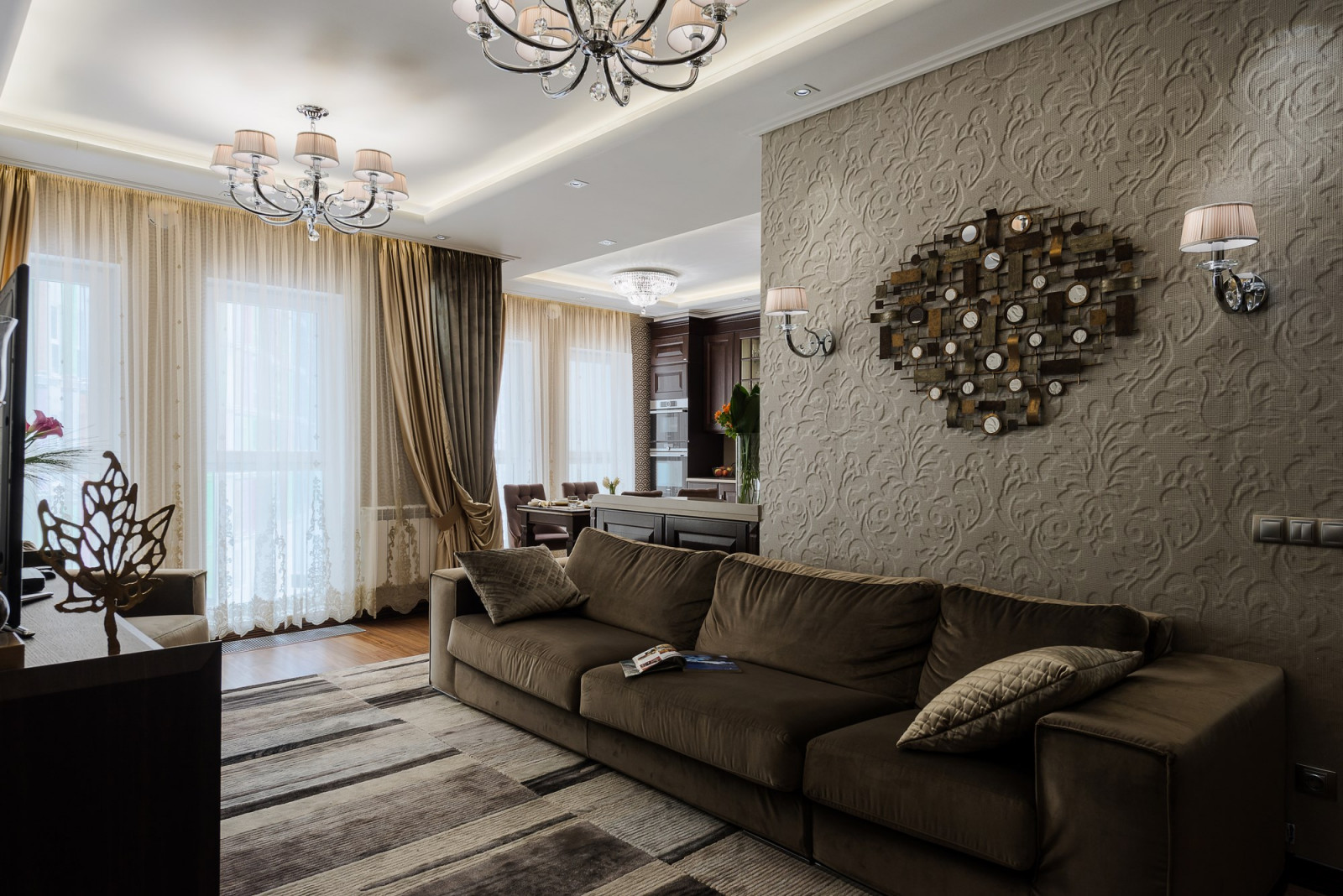 Обложка проекта: Дизайн кухни совмещенная с гостинной