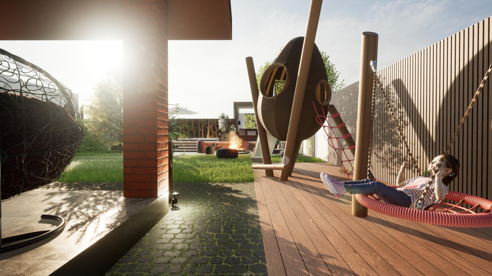 Коттедж ЖСК Горелый Хутор, Ландшафтный дизайн участка 6 соток