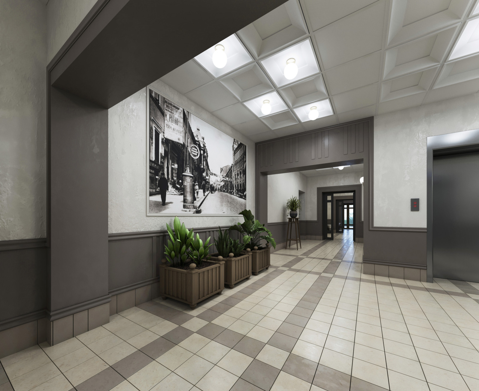 Интерьеры МОП, ЖК "БУЛГАКОВ", СК "СТРИЖИ"