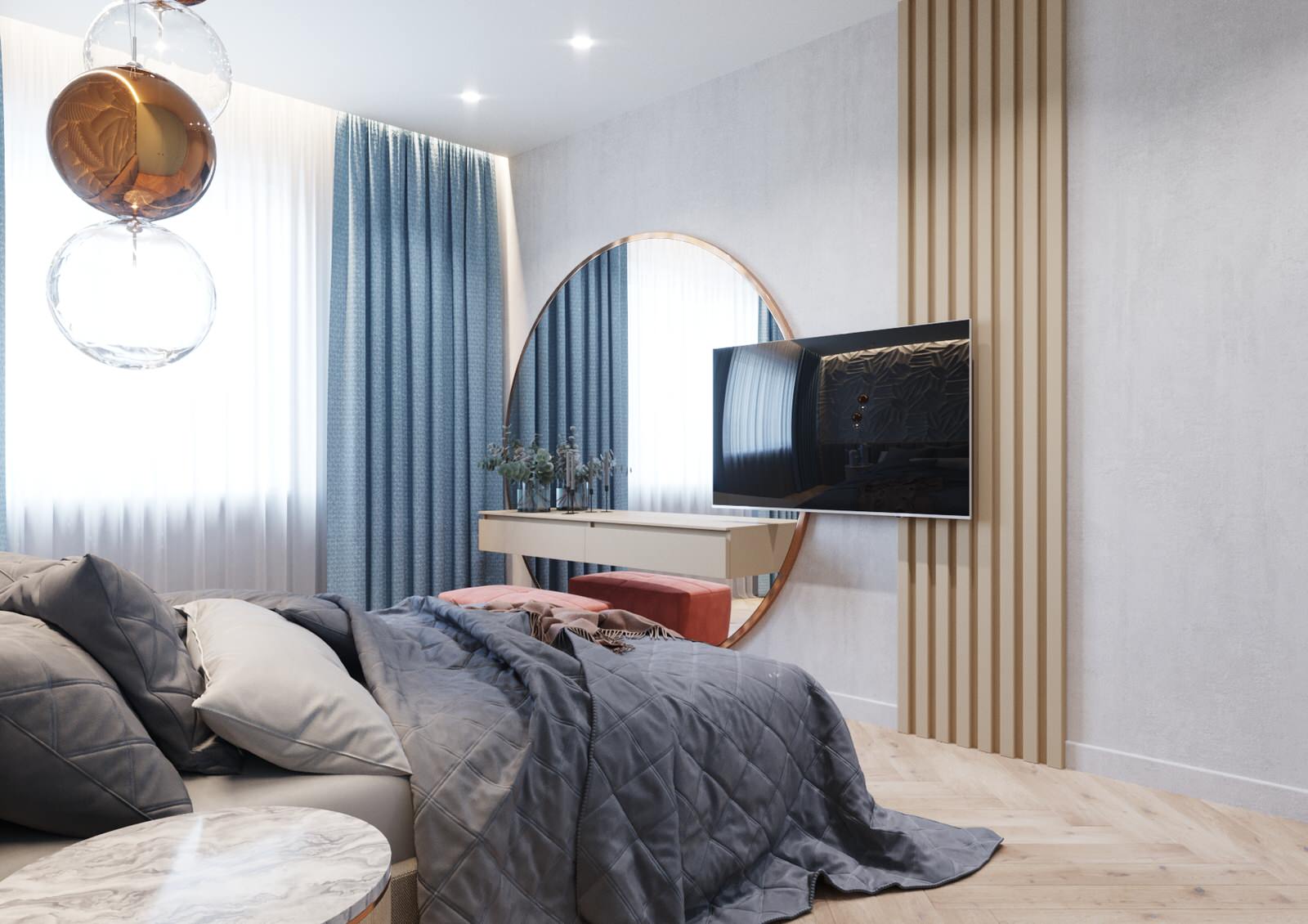 Двухкомнатная квартира 45 кв. м. в современном стиле