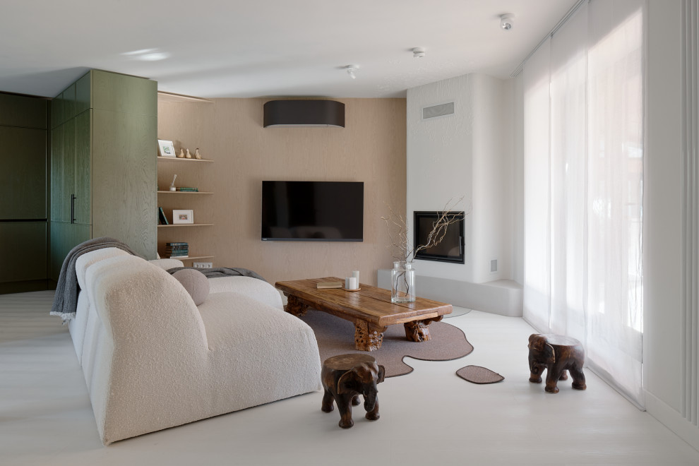 Кухня-гостиная. Разворот на 45 градусов