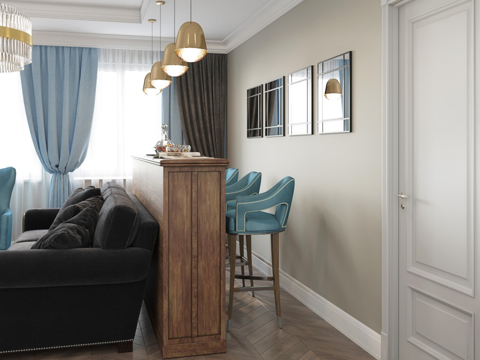 гостиная с барной стойкой