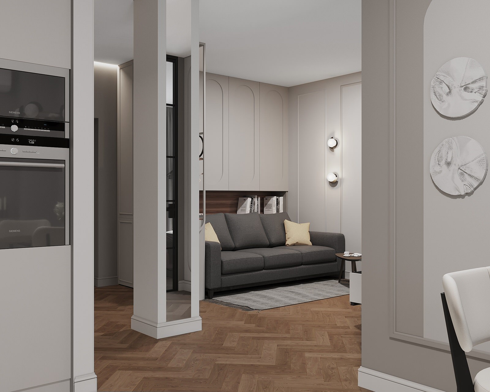 Кухня-гостиная в евродвушка