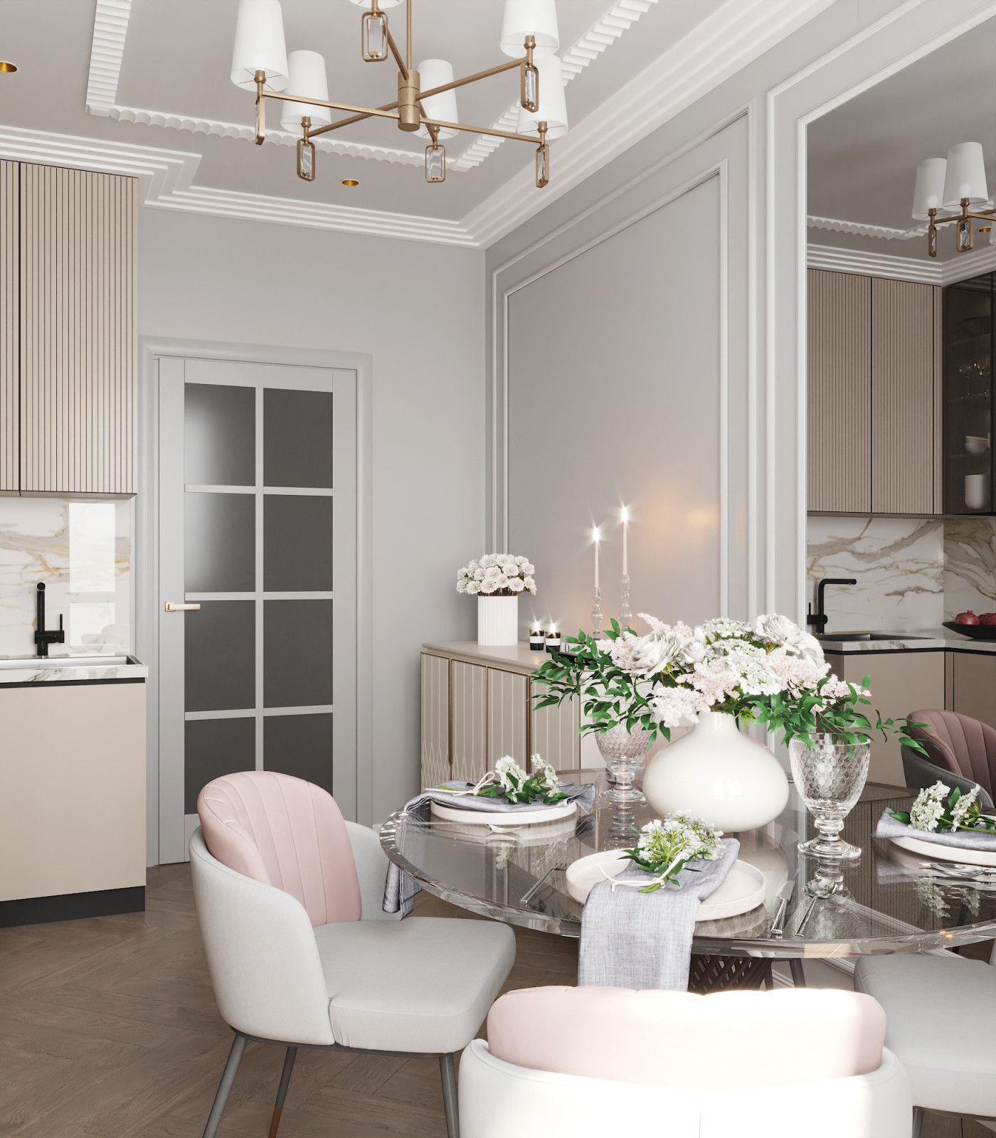 "Зазеркалье", дизайн 2комнатной квартиры 66 м2