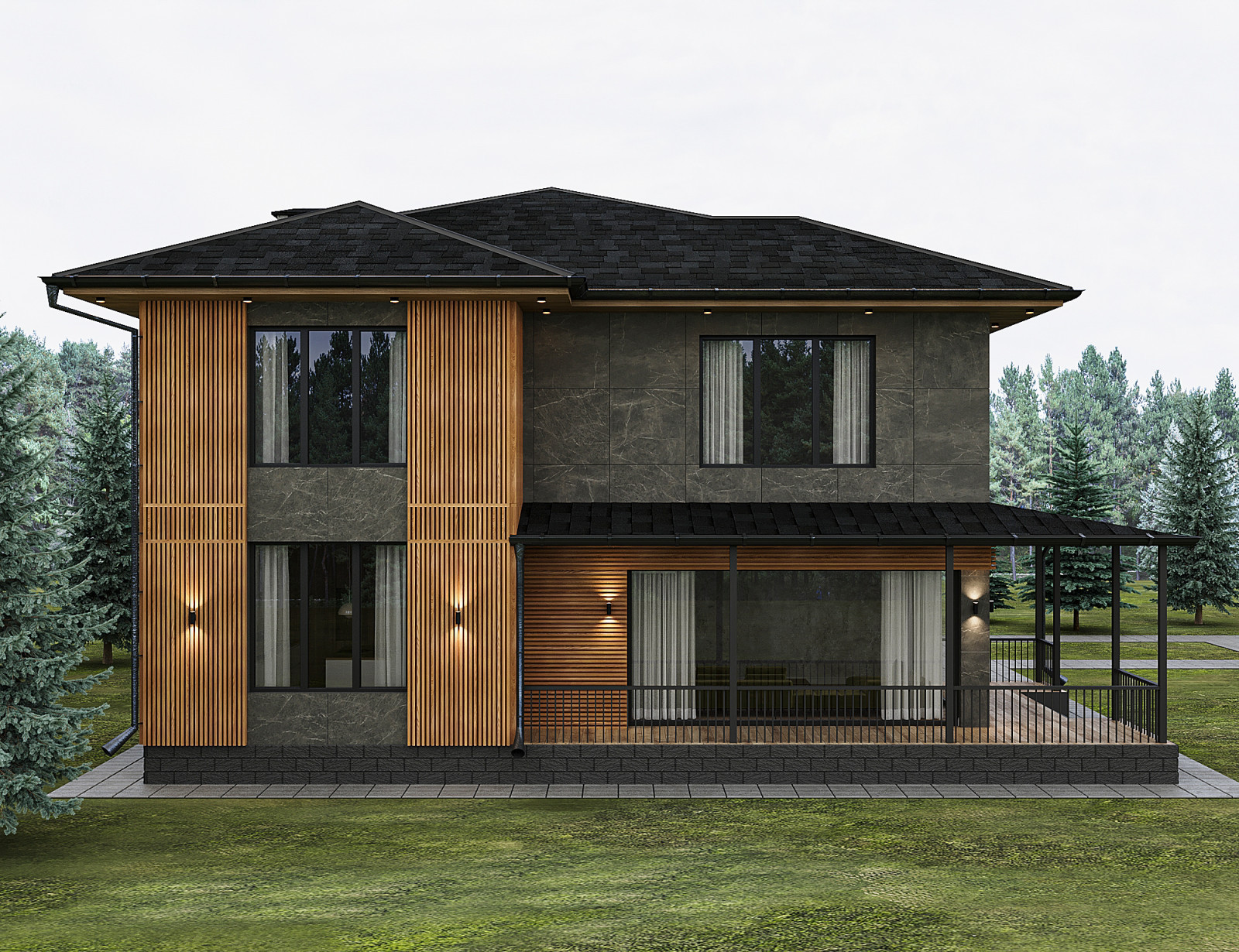 Дизайн фасада дома в МО