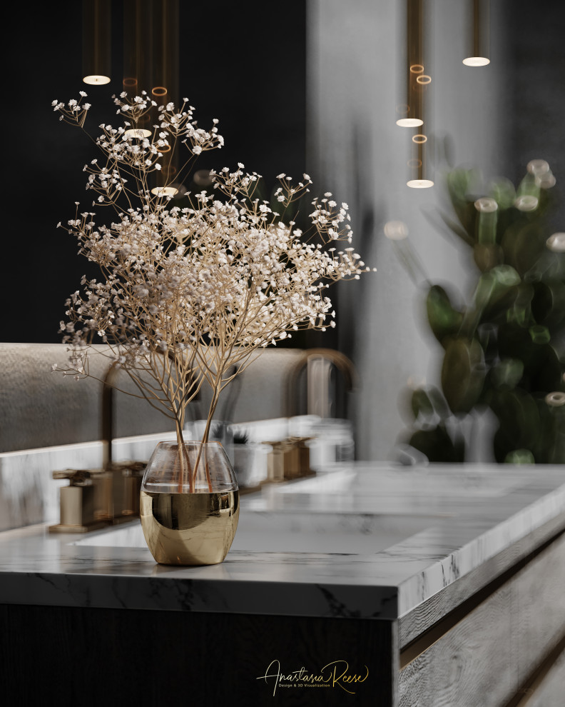 Дизайн проект ванной комнаты "Подземелье"