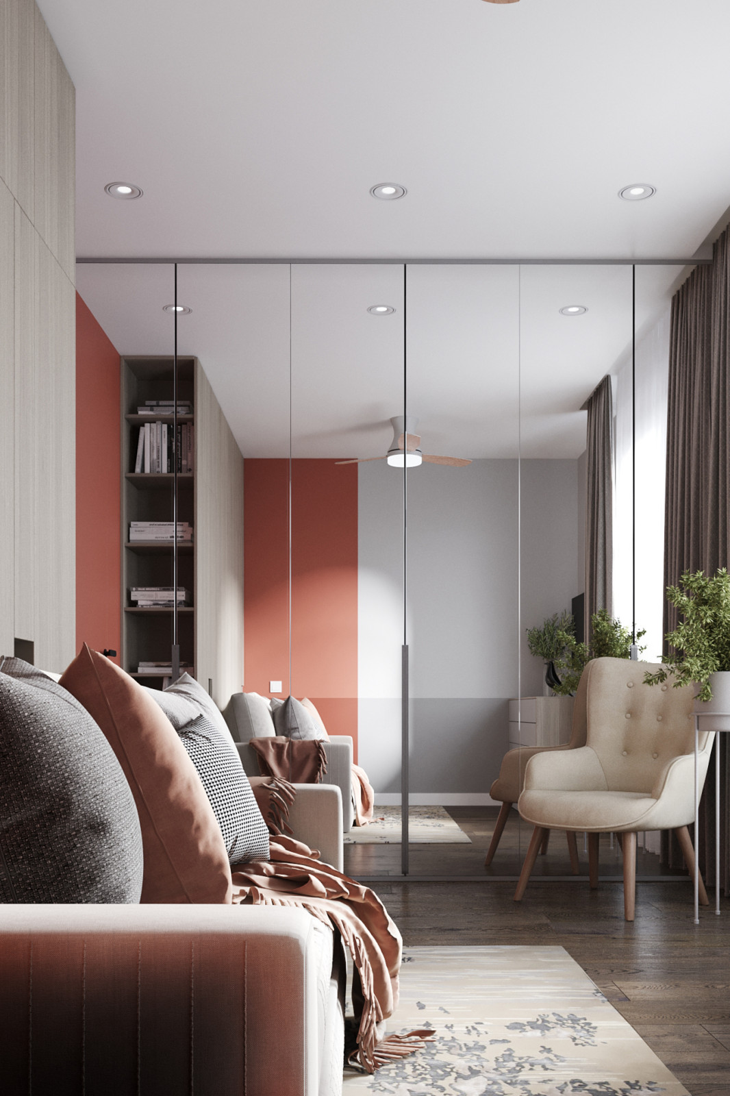 ЖК Серебряный парк, современный интерьер с элементами Эко-стиля