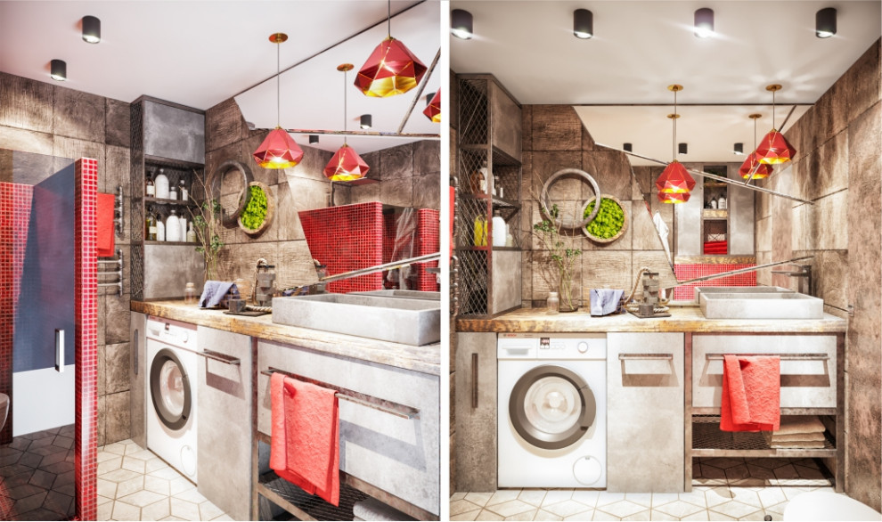 Квартира-студия 37м2 для молодой семьи в стиле Лофт