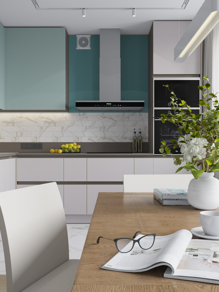 Квартира 110 м2. Природный аквамарин