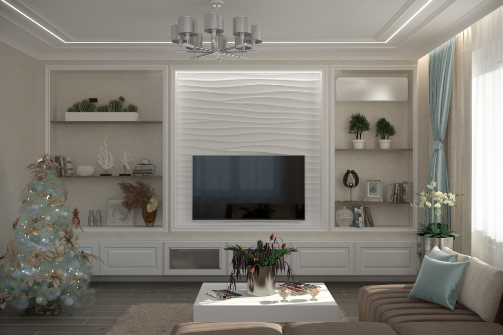 Обложка проекта: Дизайн гостиной в коттедже, ст.Динская