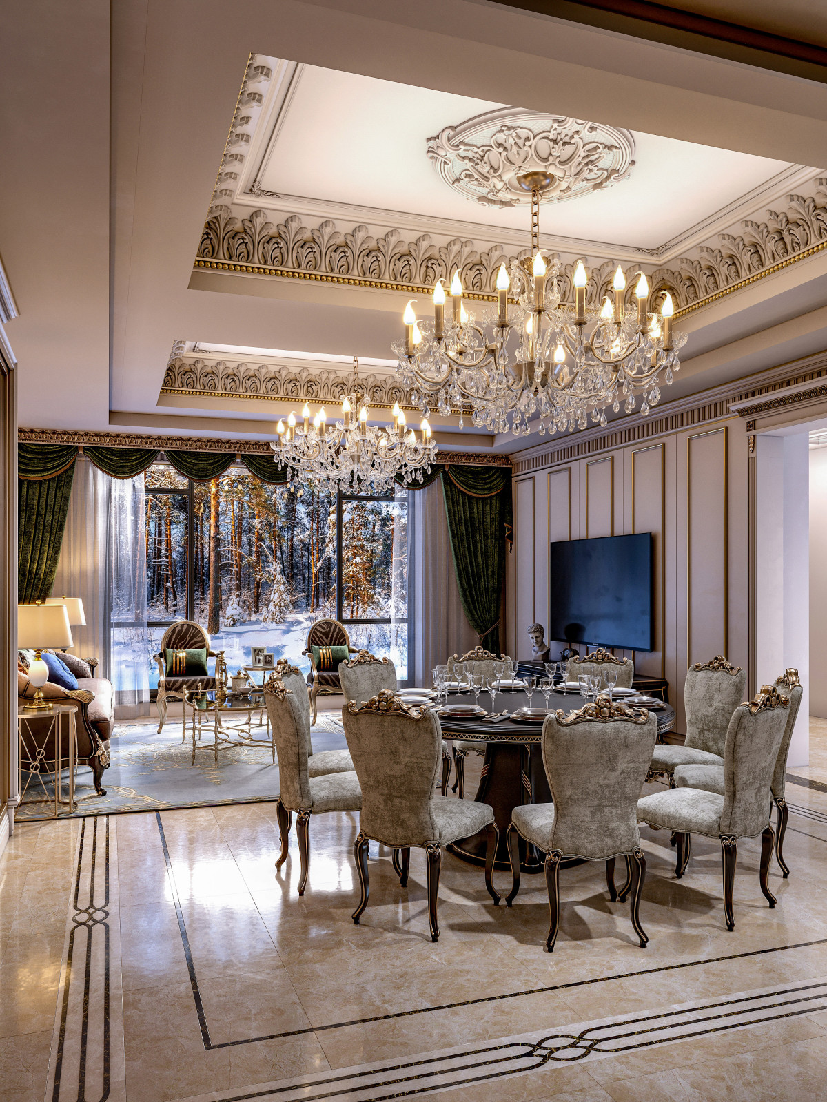 Обложка проекта: Визуализация гостинной