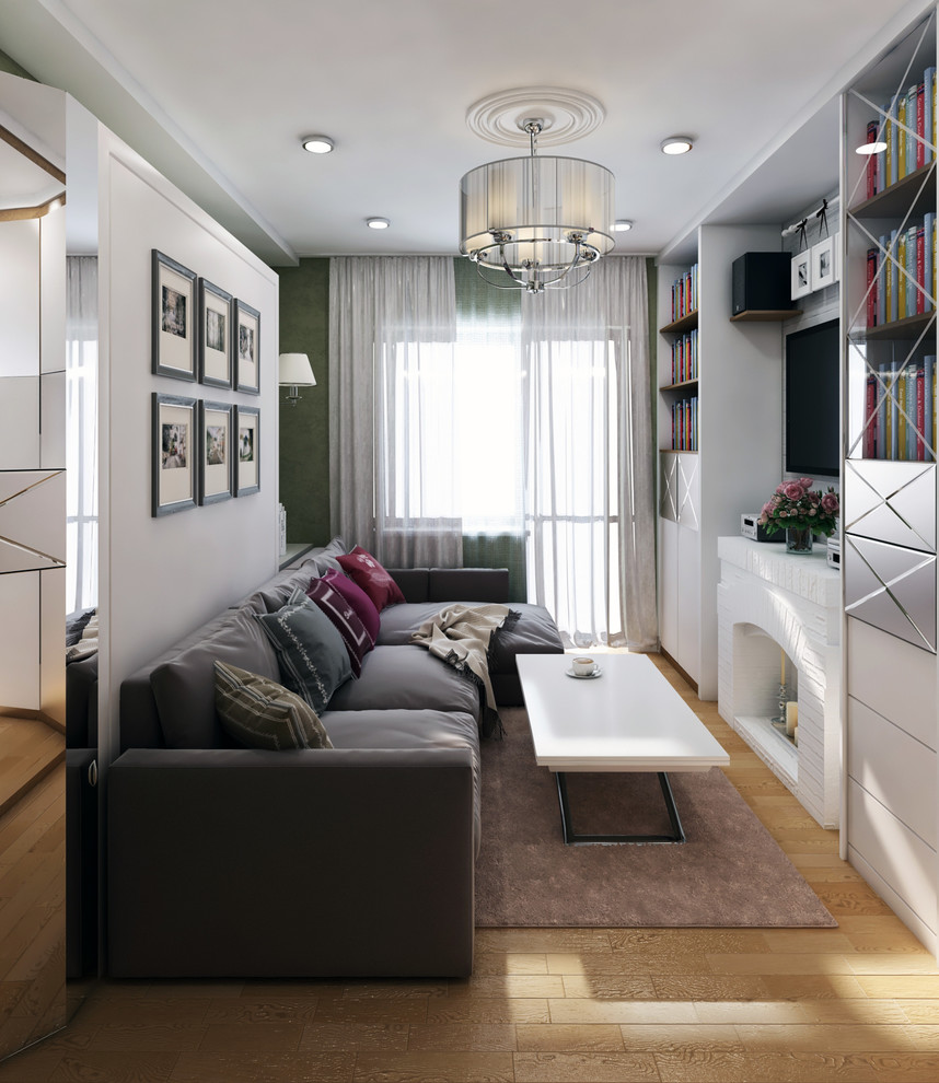 Обложка проекта: Функциональная гостиная 20 кв.м. со спальным местом