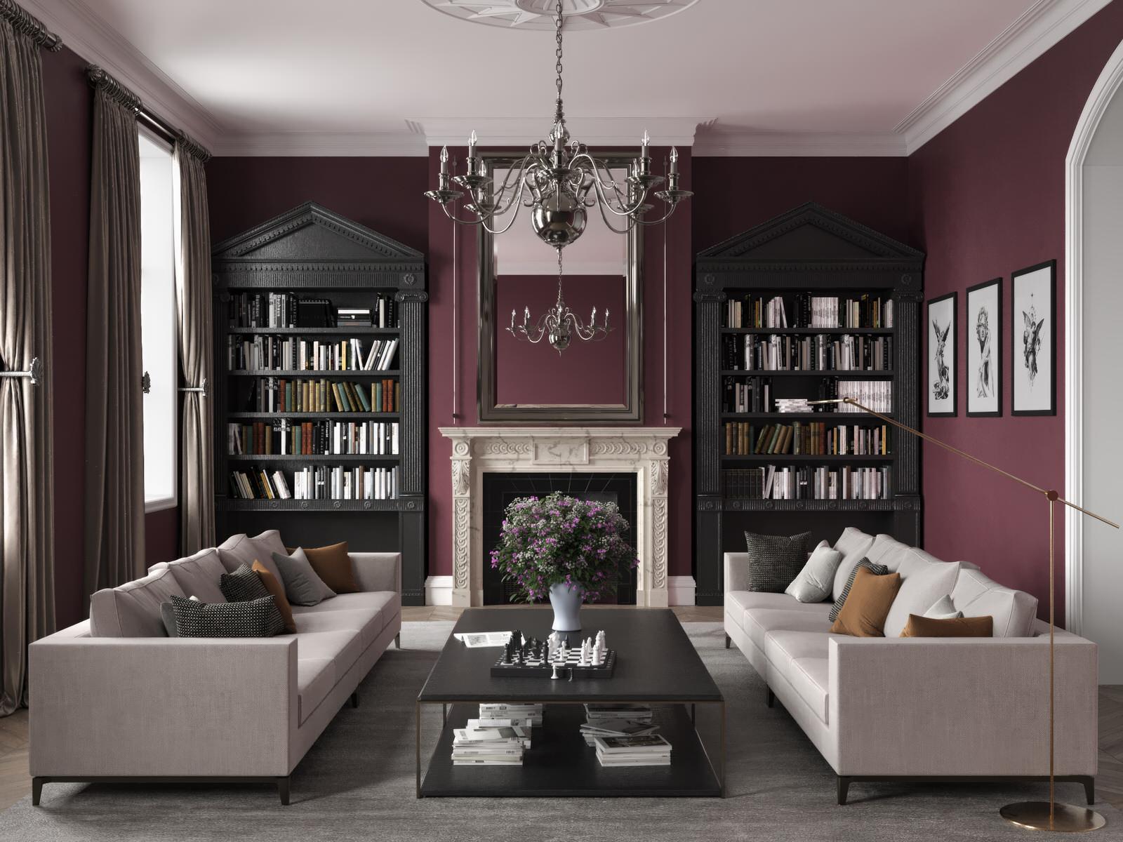 Обложка проекта: Гостиная с камином