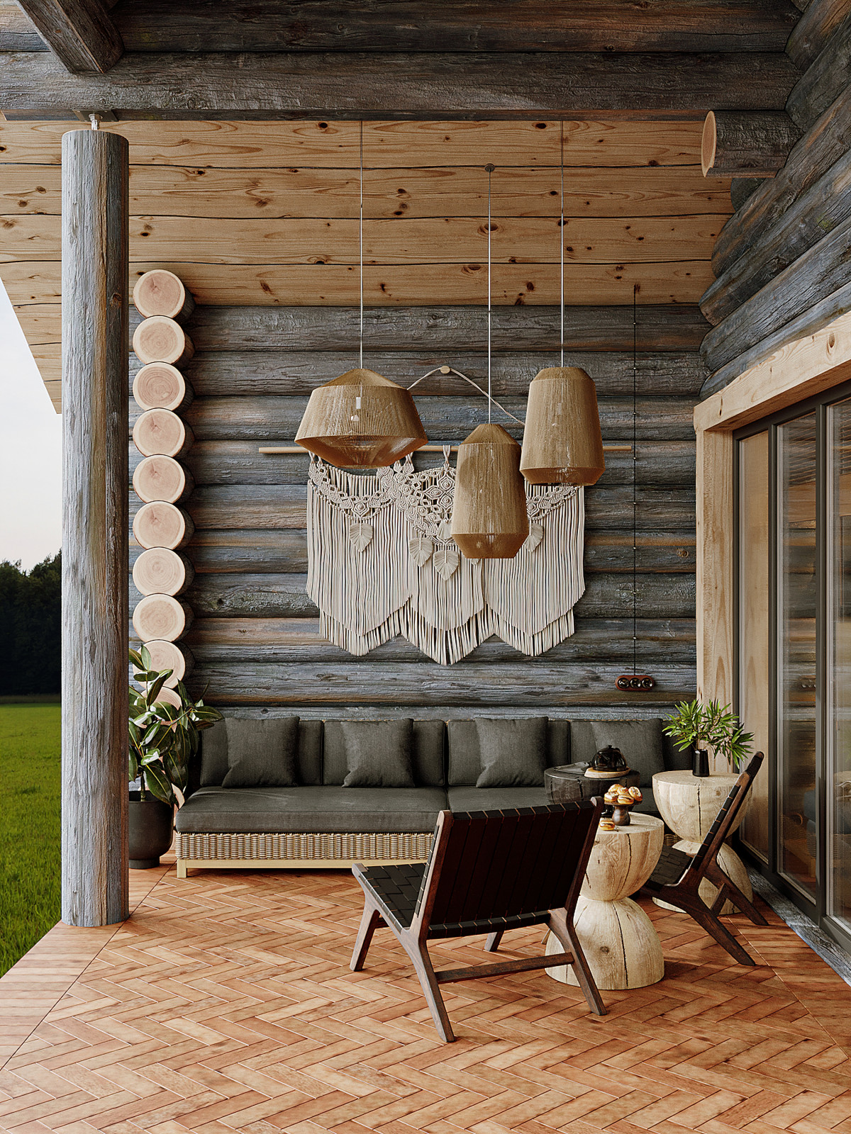 Обложка проекта: Дом из кело для рыбалки. Терраса